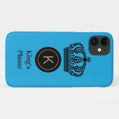 King's Phone Blue Background Monogram Personalisie Case-Mate iPhone Hülle (Rückseite (Horizontal))