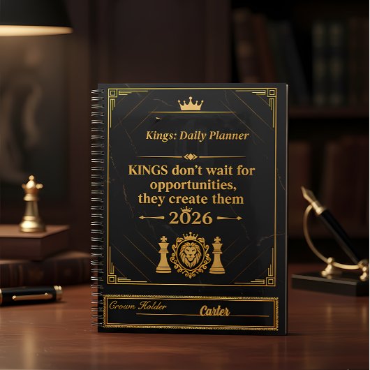 Kings Planer 2026 - Anpassbarer Name | Luxus Bl