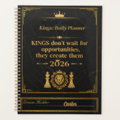 Kings Planer 2026 - Anpassbarer Name | Luxus Bl (Vorderseite)