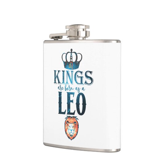 KINGS sind als LEO Zodiac Sign August geboren Flachmann (Links)