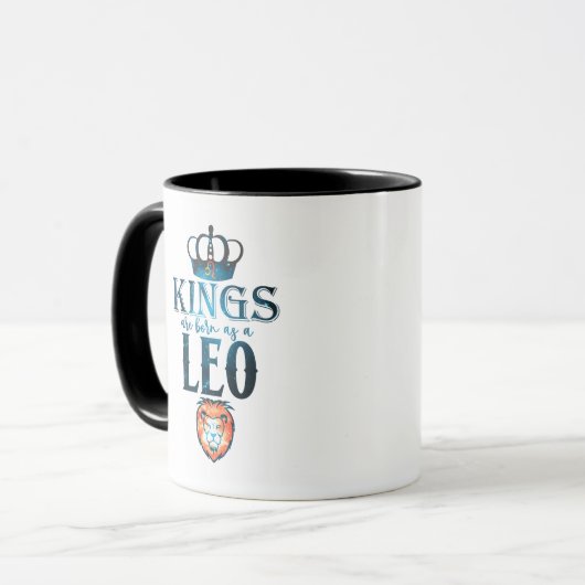 KINGS sind als LEO Zodiac Sign August geboren Tasse (Vorderseite Links)