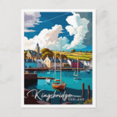 Kingsbridge England Vintage Travel Illustration Postkarte (Vorderseite)