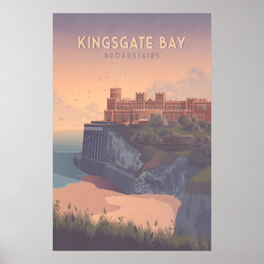 Kingsgate Bay Broadstairs Seebad Reiseplakat Poster (Vorne)