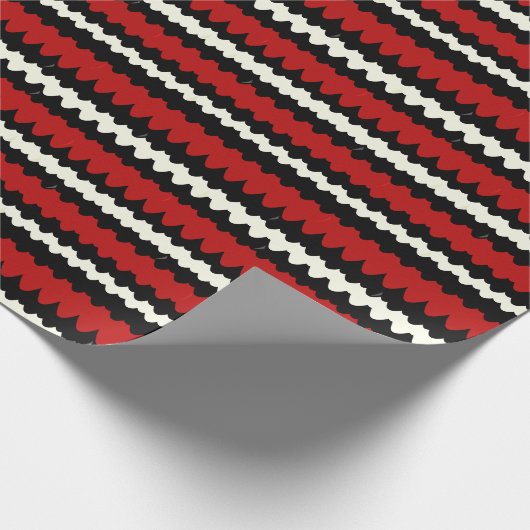 Kingsnake Strip, Rot Schwarz und Weiße Schlangenha Geschenkpapier (Ecke)