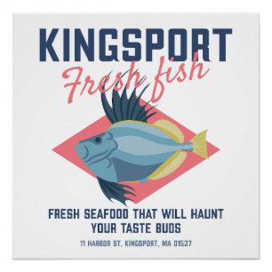 Kingsport Fresh Fish Lovecraftian Poster