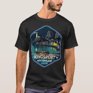 Kingsport New England Hafen Vintage Reiseabzeichen T-Shirt