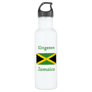 Kingston Jamaica - jamaikanische Flagge Edelstahlflasche