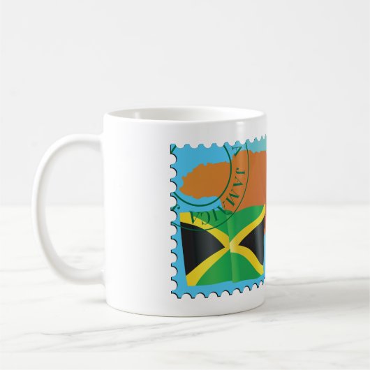 Kingston Jamaica Karte und Flagge Kaffeetasse (Links)