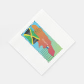 Kingston Jamaica Karte und Flagge Serviette (Ecke)