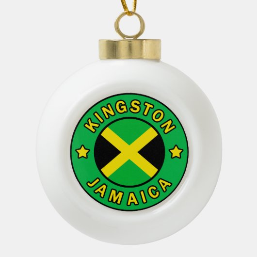Kingston Jamaica Keramik Kugel-Ornament (Vorderseite)