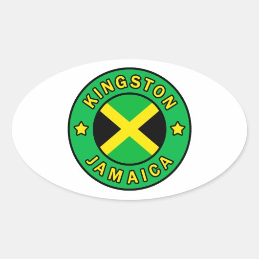 Kingston Jamaica Ovaler Aufkleber (Vorderseite)