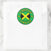 Kingston Jamaica Ovaler Aufkleber (Tasche)