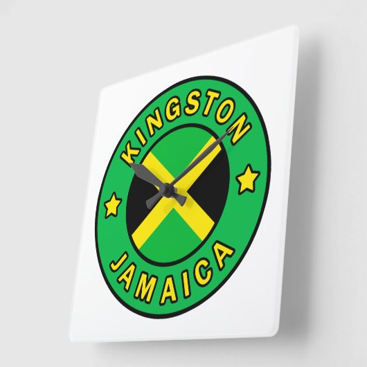 Kingston Jamaica Quadratische Wanduhr (Winkel)