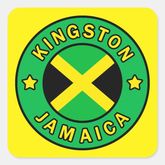 Kingston Jamaica Quadratischer Aufkleber (Vorderseite)