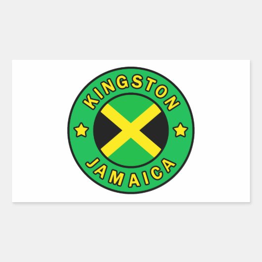 Kingston Jamaica Rechteckiger Aufkleber (Vorderseite)