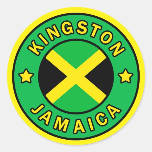 Kingston Jamaica Runder Aufkleber (Vorderseite)