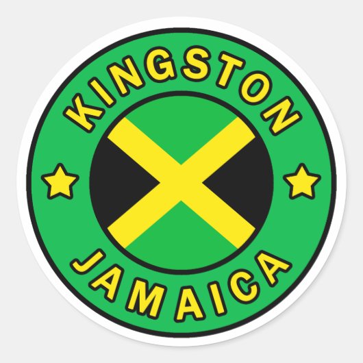Kingston Jamaica Runder Aufkleber (Vorderseite)