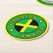 Kingston Jamaica Runder Pappuntersetzer (Angewinkelt)