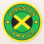 Kingston Jamaica Runder Pappuntersetzer (Vorderseite)