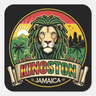 Kingston Jamaika Insel Karibik Quadratischer Aufkleber