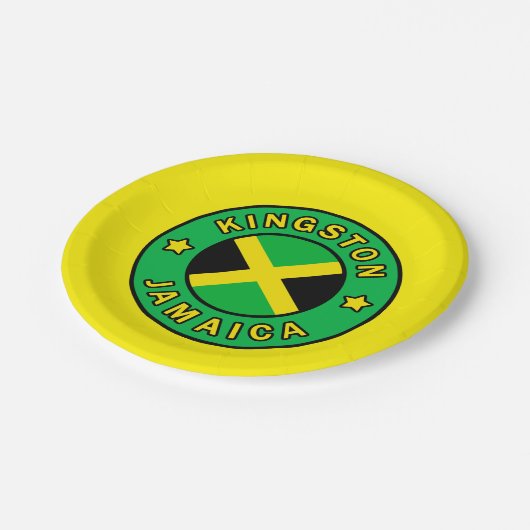 Kingston Jamaika Pappteller (Schrägansicht)