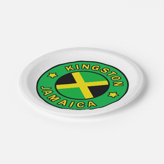 Kingston Jamaika Pappteller (Schrägansicht)