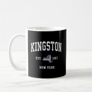 Kingston New York Ny Vintage Amerikanische Flagge Kaffeetasse