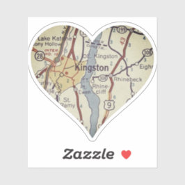Kingston NY Classic Map Aufkleber