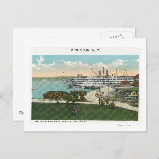 Kingston Point View von Hendrick Hudson Steamer Postkarte (Vorne/Hinten)