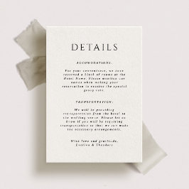 Kingston Portait Wedding Details Card Einladung