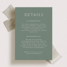 Kingston Portait Wedding Details Card Einladung