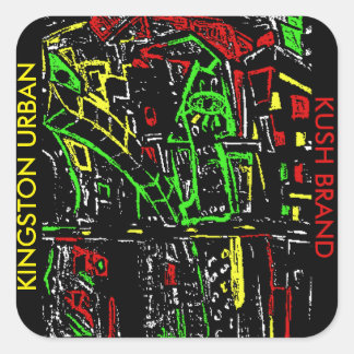 KINGSTON URBAN KUSH BRAND QUADRATISCHER AUFKLEBER
