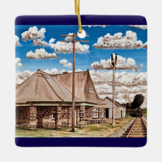 Kingsville, ON Depot by Tom Rock Keramikornament (Vorderseite)