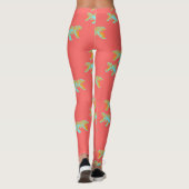 Kingyo Goldfish Light Blue und Orange Leggings (Rückseite)