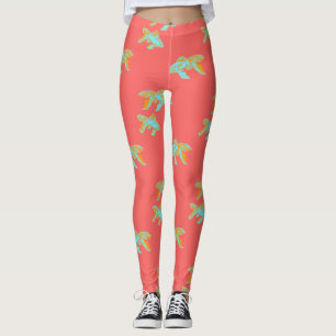 Kingyo Goldfish Light Blue und Orange Leggings