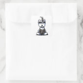 KiniArt 1920er Flapper Westie Quadratischer Aufkleber (Tasche)