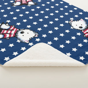 KiniArt 1. Mate Westie Sherpa Blanket Sherpadecke