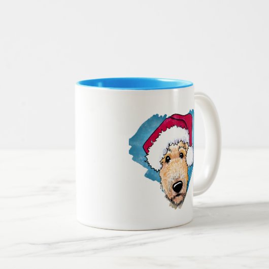 KiniArt Airedale Weihnachtskaffee Tasse (VorderseiteRechts)
