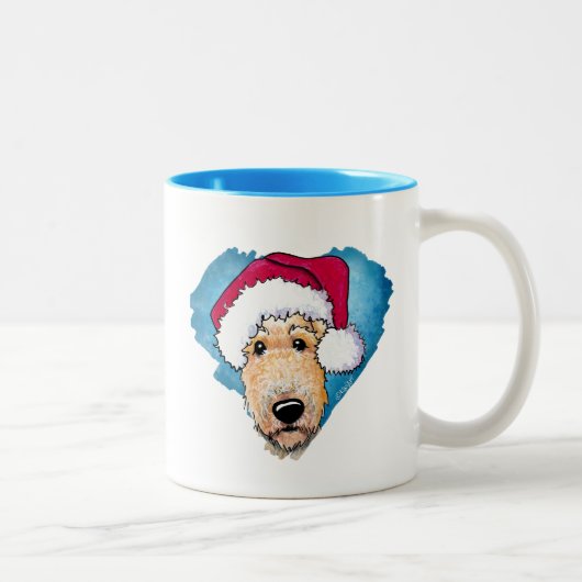 KiniArt Airedale Weihnachtskaffee Tasse (Rechts)