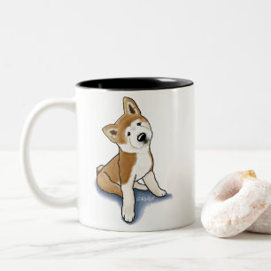 KiniArt Akita Puppy-Tasse Zweifarbige Tasse