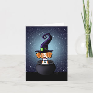 KiniArt American Brittany Hexe Halloween Karte