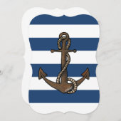 KiniArt Anchor Nautical Invitation Einladung (Vorne/Hinten)