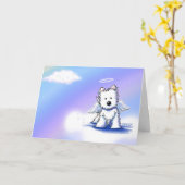 KiniArt Angel Westie Sympathy Card Karte (Gelbe Blume)