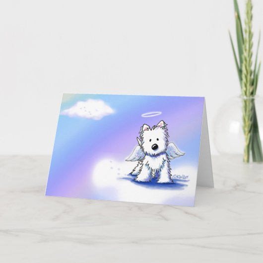KiniArt Angel Westie Sympathy Card Karte (Vorderseite)