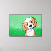 KiniArt Apricot Goldendoodle Leinwanddruck (Vorderseite)