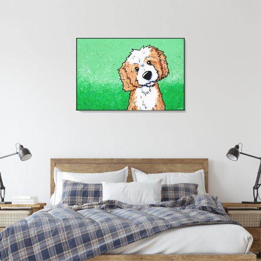 KiniArt Apricot Goldendoodle Leinwanddruck (Insitu (Schlafzimmer))