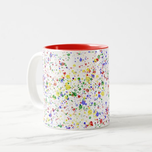 KiniArt Artist Paint Splattered Zweifarbige Tasse (Vorderseite Links)