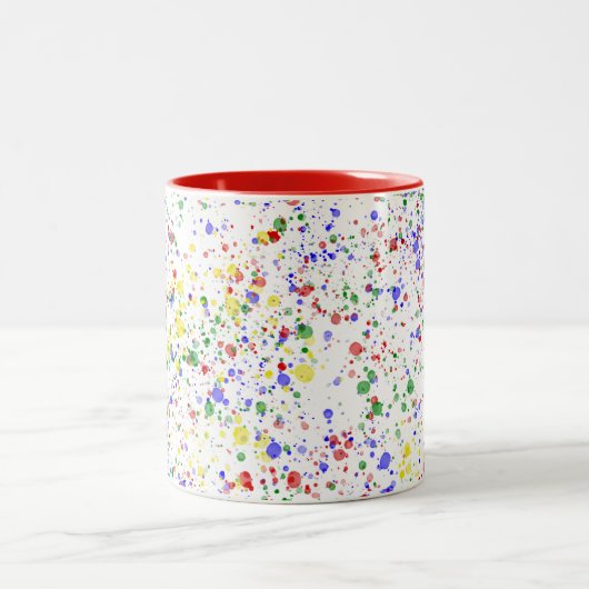 KiniArt Artist Paint Splattered Zweifarbige Tasse (Mittel)