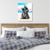 KiniArt Ash Cairn Terrier Dog Beach Canvas Print Leinwanddruck (Insitu (Schlafzimmer))