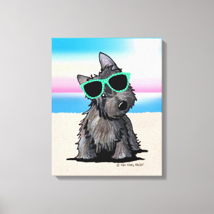 KiniArt Ash Cairn Terrier Dog Beach Leinwanddruck